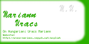 mariann uracs business card